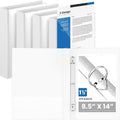 Henoyso 4 Pcs 1.5" Legal Size PP Plastic Binders with View Cover, Durable 3 Ring White Binders for 8.5" x 14" Paper, Hold up to 275 Sheets for Documents, Office, Home, Work Places