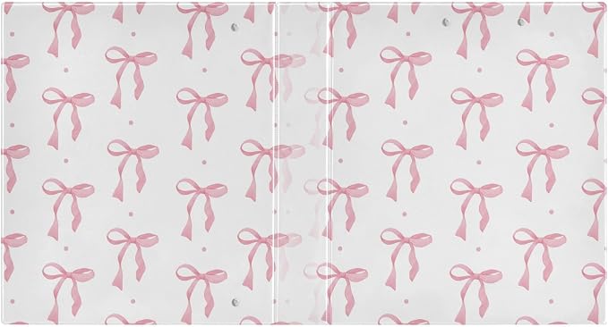 ALAZA 3 Ring Binder Cute Pink Bow Clipboard Round Ring Binder Holds 1.5 Inch Three Binders Heavy Duty Binders for Office Supplies, 1Pack