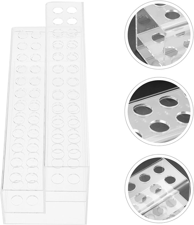 Tofficu Acrylic Multi-Slot Pen Display Holder, 48-Slots Transparent Desk Organizer for Pens, Markers & Brushes, Clear Acrylic Stand for Home Office & Art Supplies