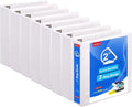 COMIX Heavy Duty Slant-D Ring View Binder, 2 inch 3 Ring Binders, Hold 500 Sheets of 8.5" x 11" Paper, 8 Pack (White)