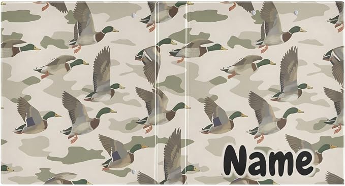 Custom 3 Ring Binder Wild Duck Background 1.5" Round Ring Binders Personalized Name View Binder with 200 Sheet for Kids School Supplies Women Men Office, 1 Pack
