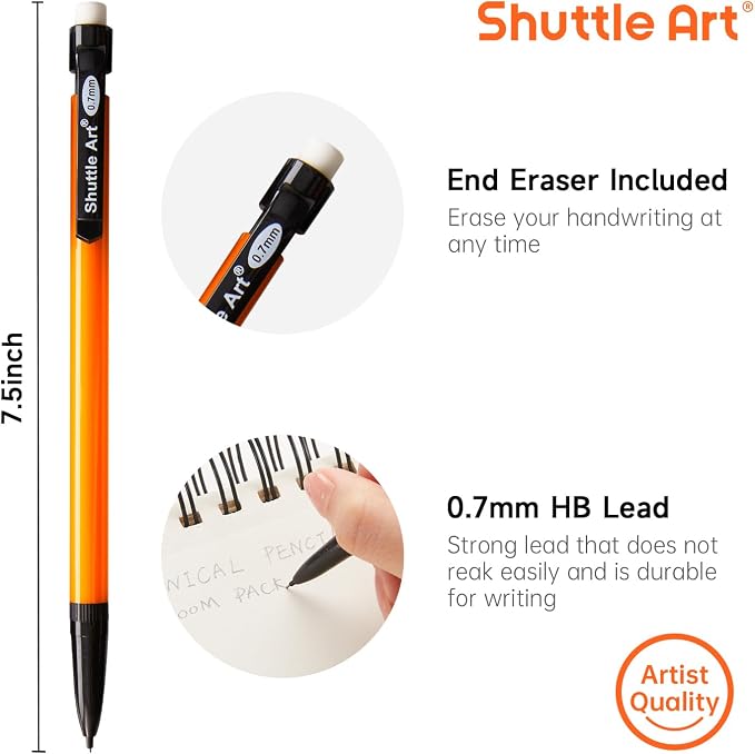Shuttle Art 480 Pack Mechanical Pencils Bulk, 0.7mm HB #2 Lead Pencils
