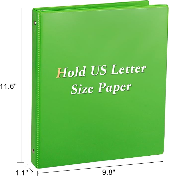 CIXILDTS 0.5-inch Round Ring Binder, Durable 1/2" 3 Ring Binder Fit Letter Size Paper, Assorted, 6-Pack