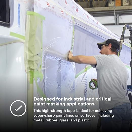 3M High Performance Green Masking Tape 401+, 1490 mm x 55 m, 6.7 mil, untrimmed, 1 per case