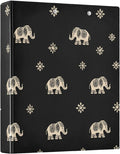 3 Ring Binder Indian Elephant Black 1.5 inch Binders Three Ring Binders with Clipboard Fit 8.5'' x 11'' Paper 3 Interior PVC Clear Pockets for Office Supplies