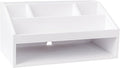 Martha Stewart Weston Wood Desktop Organizer, White | Open Lower Storage, Engineered Wood, Multipurpose