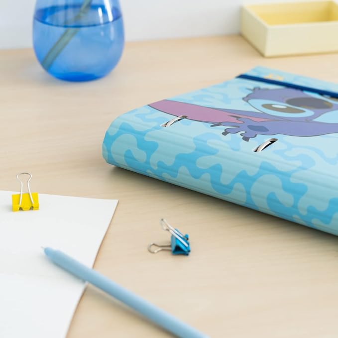 Grupo Erik Disney Stitch 4 Ring Binder A4 - Stationery Gifts, Merchandise | A4 Folder with Elastic closure, School Folders for Paperwork A4, Back to School Supplies | Disney Stitch Merch, Gift