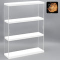 NONEMEY Clear Acrylic Display Case Stand 3 Tier Storage Box Wall Mount Showcase Dustproof Organizer Box for Collectibles (White 3Tier 12×3.3×15inch)