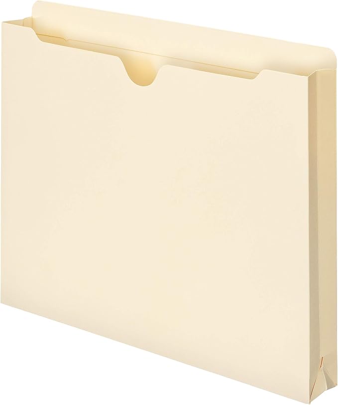 Smead File Jacket, Reinforced Straight-Cut Tab, 1-1/2" Expansion, Letter Size, Manila, 50 per Box (75540)