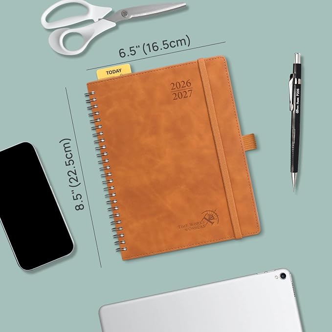 POPRUN 2026-2027 Monthly Planner, 6.5" x 8.5" Agenda, 18 Month Calendar