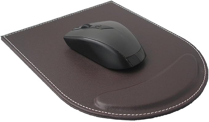 5PCS Desk Organizer and Accessories Set, Pu Leather Office Supplies with Multifunction Desktop Organizer Storage Box, Tissue Holder, Mouse Pad, Note Paper Holder, Pencil Holder for Desk Brown
