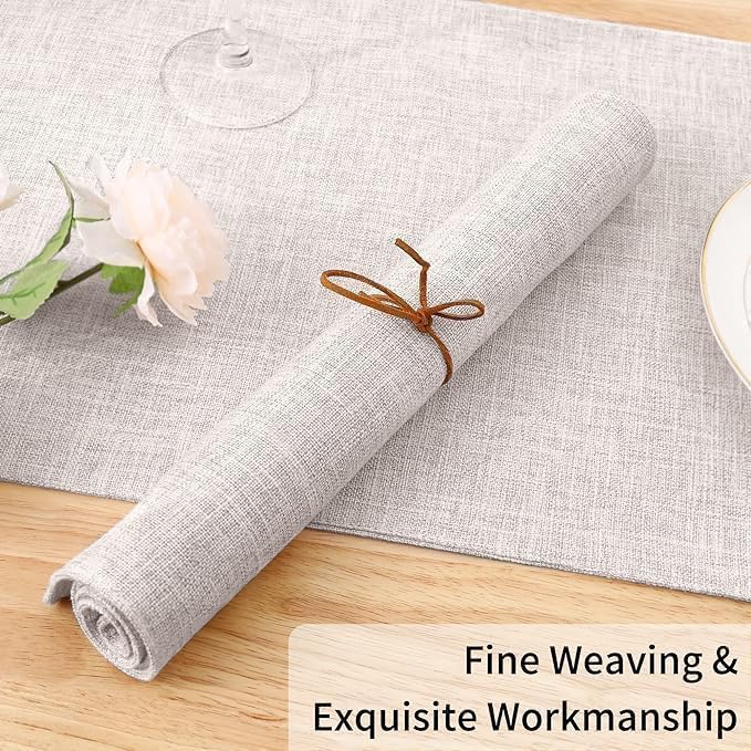Homaxy Cloths Placemats for Dining Table Set of 12, 13" x 19", Beige