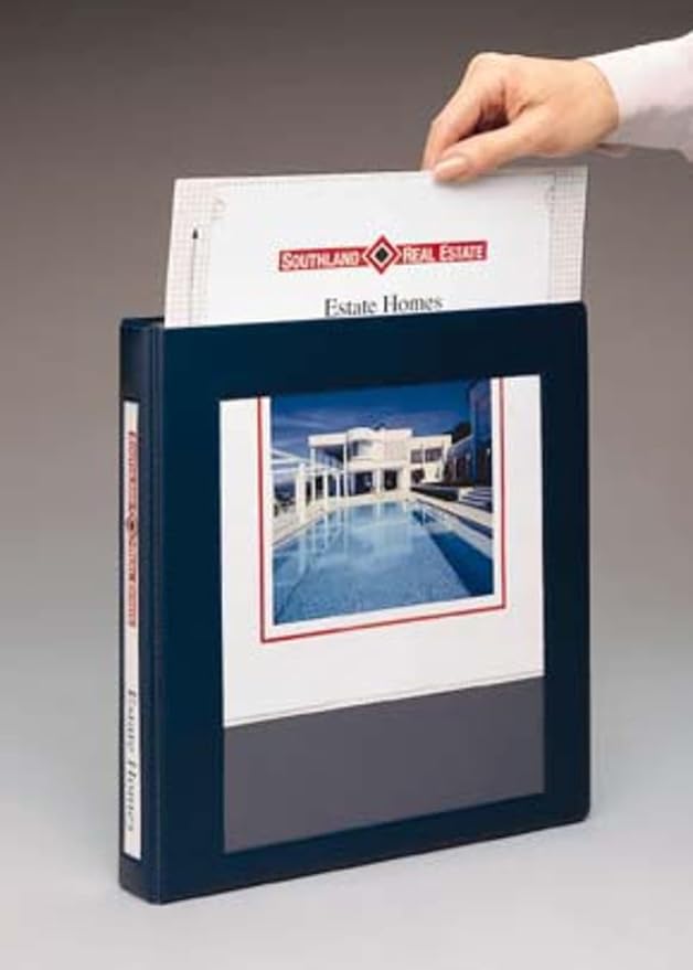 Avery Framed View 3 Ring Binder, 1.5" EZD Rings, 1 Navy Blue Binder | For Heavy School, Home and Office Use, Reinforced Vinyl Cover, One Touch EZD Locking Rings, Title Page Mounting Sheets