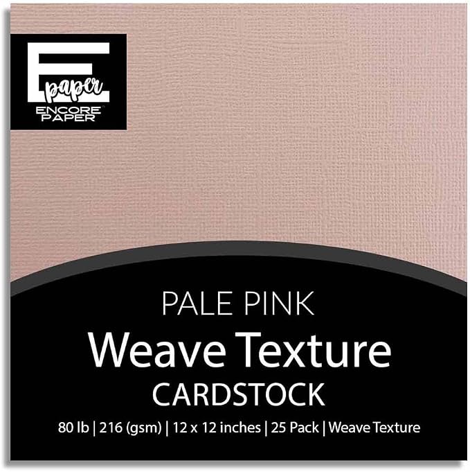 PALE PINK—12x12 Textured Cardstock | 80lb Textured Pink Scrapbook Paper | Premium Cardstock for Cricut Cutting | 25 Sheets