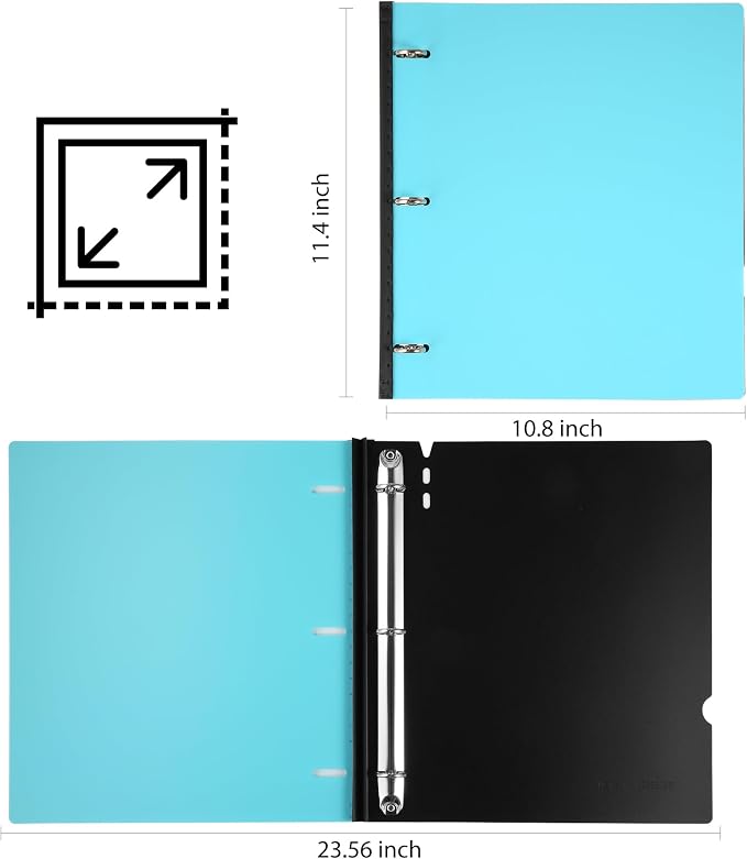 WOT I 6-Pack Telescoping 3 Ring Binder(0.75"), Expandable Flexible Binder - Patented Design for Easy Portability, Holds 8.5"x11" Paper for School, Office, Home(Assorted Pastels)