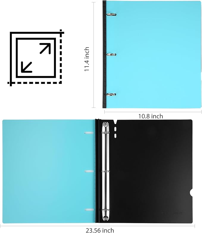 WOT I 12-Pack Telescoping 3 Ring Binder(0.75"), Expandable Flexible Binder - Patented Design for Easy Portability, Holds 8.5"x11" Paper, Perfect for School, Office&Home Organization(Assorted Pastels)