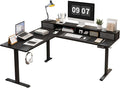 Agilestic 63 Inch L Shaped Electric Standing Desk with Drawer, Black | 2 Stroage Drawers, Monitor Shelf, Corner Desk, Ample Workspace, Memory Presets, Hooks, Stable Steel Frame,176 lbs