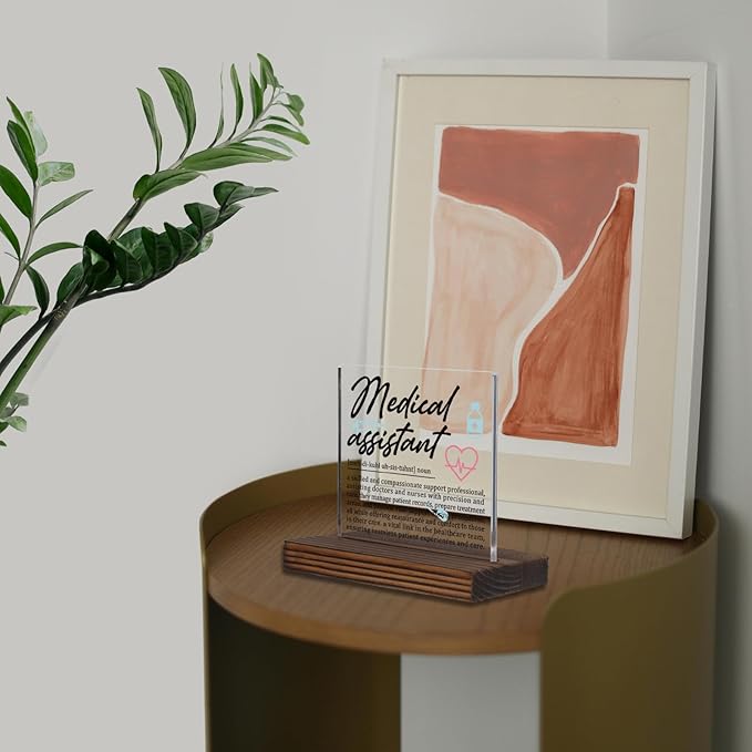 Medical Assistant Gifts, Thank You Appreciation Gifts forMA Professionals Week Graduation Birthday Christmas Clinic Patient Care Team Office Desk Decor Decorative Signs Plaque PA012