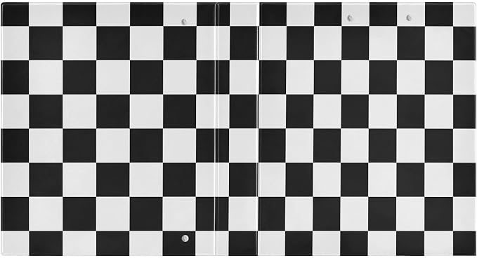 ALAZA 3 Ring Binder Black White Checkered Plaid Clipboard Round Ring Binder Holds 1.5 Inch Three Binders Heavy Duty Binders for Office Supplies, 1Pack
