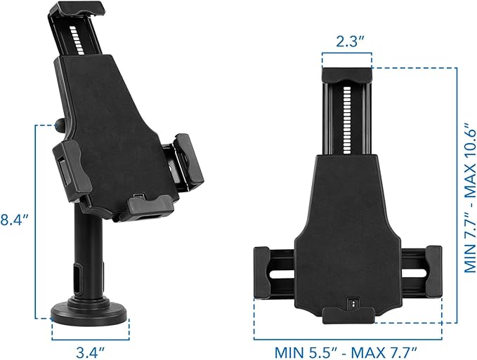 Mount-It! Secure Universal Tablet POS Kiosk with Wall Bracket Add-on | Locking Tablet Stand with Adjustable Clamp for iPad, iPad Air, Samsung Galaxy Tab, Surface Go & 7.9"- 10.9" Tablets - MI-3784