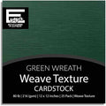GREEN WREATH—12x12 Textured Cardstock | 80lb Textured Green Scrapbook Paper | Premium Cardstock for Cricut Cutting | 25 Sheets