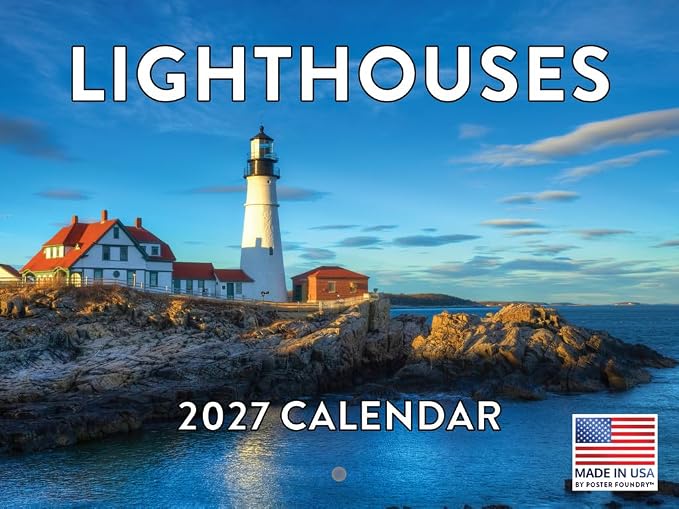 Lighthouse Calendar 2027 Monthly Wall Calender 12 Month