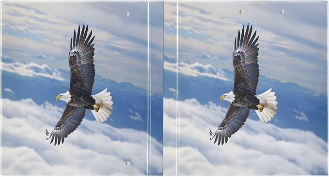 Custom 3 Ring Binder Bald Eagle Flying 1.5" Round Ring Binders Personalized Name View Binder with 200 Sheet for Women Men Office Kids School Supplies, 1 Pack