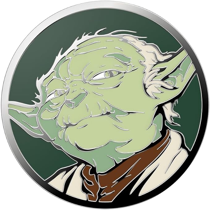 PopSockets Adhesive Phone Grip, Holder- Enamel Yoda | Secure Comfortable Hold, Anti-Drop, Kickstand, Star Wars, Grogu, Electronic Accessories, For iPad/Kindle/iPhone/Android