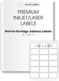 HOUSELABELS 18-up Address Labels (2-3/8" x 1-1/4") for Laser and Inkjet Printers, 50 Sheets