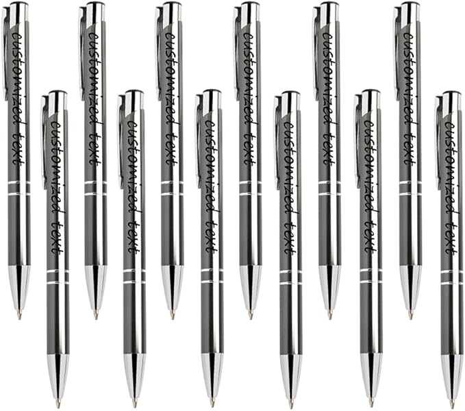 Yucold Customized ballpoint pens in bulk, personalized ballpoint pens with free engraving, for use in companies, enterprises, graduation anniversaries (Grey,260)