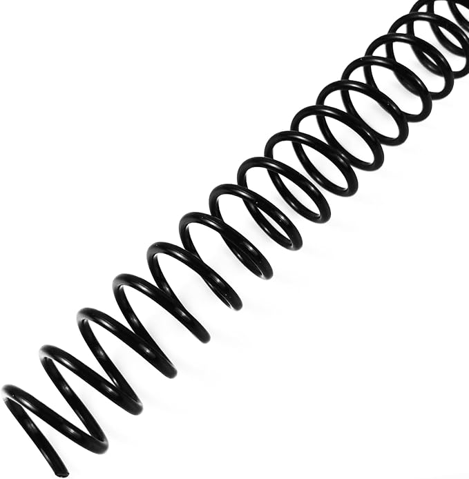 Binditek Plastic Spiral Binding Coils, 15 mm, 4:1 Pitch, Black, 50 Pack | Coil Binding Spines, 19/32", 125 Sheet Capacity, 48 Loops, for Letter-Size Reports, Presentations, School and Office Projects