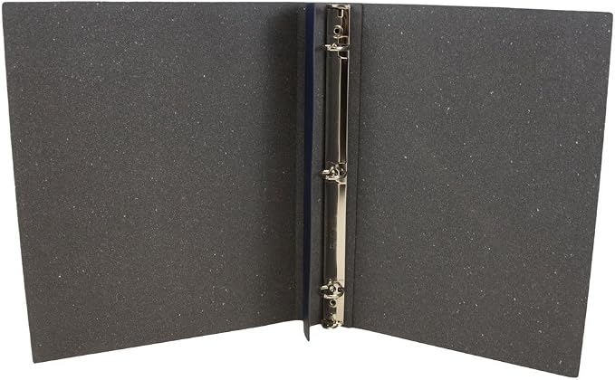 JAM PAPER Italian Leather 0.75 inch Binder - Navy Blue 3 Ring Binder - Sold Individually