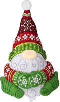 Bucilla Felt Applique Holiday Door Stopper Making Kit, Nordic Gnome, Perfect for DIY Arts and Crafts, 89641E