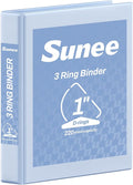 SUNEE 3 Ring Binder 1 Inch D Ring, Clear View Binder Three Ring PVC-Free (Fit 8.5x11 Inches) for School or Office Supplies, Haze Blue, 1 Pack