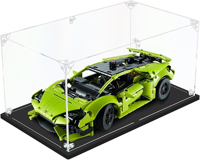 3MM Clear Acrylic Display Case,for 1:18 Car Scale Model(11.81x7.87x5.91 in) | dofopo 1:18 Scale Vehicle Model, Thickened Acrylic Display Box for Lego Model Cars Lego 42161 / 42138（ 1:18）