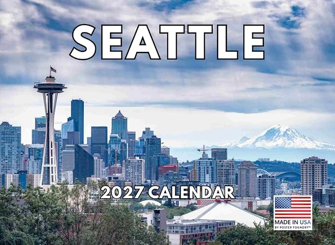 Seattle Calendar 2027 Washington State Monthly Wall Calender 12 Month