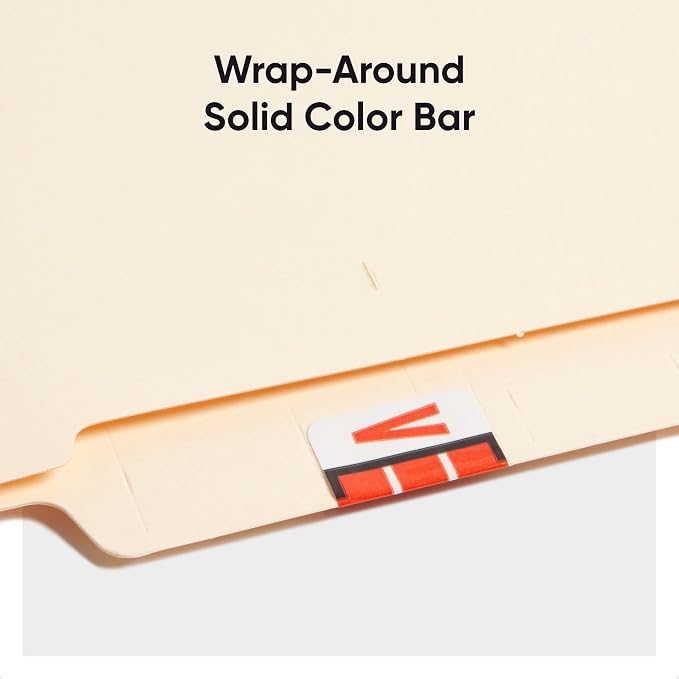 Smead BCCR Bar-Style Color-Coded Alphabetic Label, V, Label Roll, Dark Orange, 500 Labels per Roll, (67092)