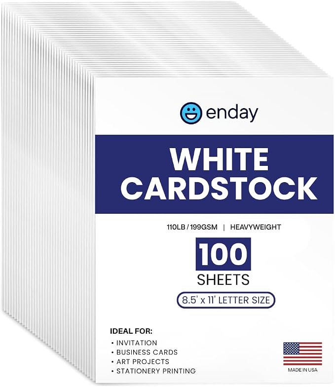 White Cardstock Paper 100 Sheets 8.5 x 11, Thick White Cardstock 110LB, Heavyweight Cardstock Paper for Invitations, Crafts, Printing, Business Cards, Art Projects Valentines Day Cards!