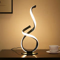 Modern Dimmable LED Spiral Touch Table Lamp for Nightstand | 3 Color Temperature Desk Lamp, Unique Bedside Light for Living Room, Bedroom, Cool Lamps for Ideal Gift, Black