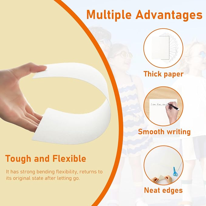 Guakicae 32 Sheets Cream Cardstock 8.5 x 11 Off White Paper 80lb | Thick Ivory Paper Card Stock for DIY Card Making, Wedding Invitations, Thank You Cards, Business Cards, Menus