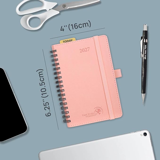 POPRUN 2027 Pocket Planner (Small-4'' x 6.25'') Weekly and Monthly Calendar