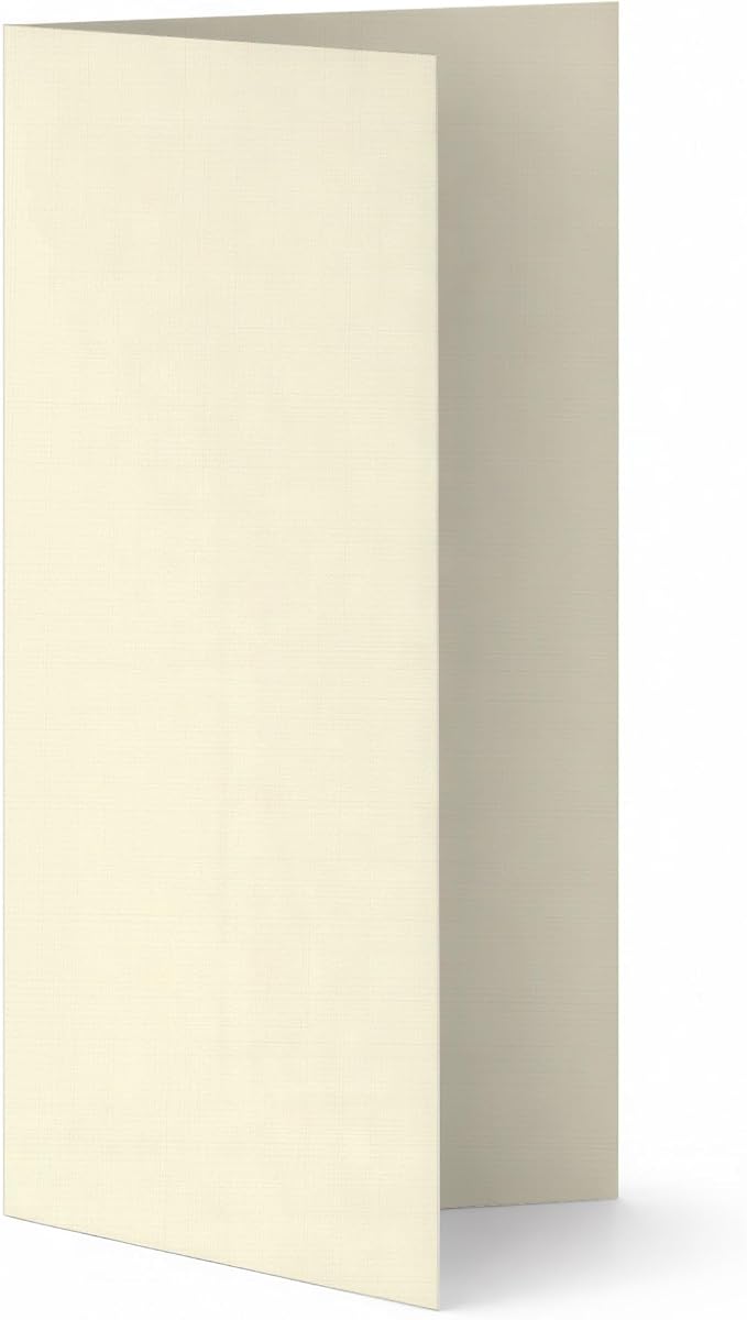 100 Pack Elegant Natural Cream Linen 8.5" x 11" Scored Cardstock Paper – Folds to 4.25" x 11" – Menu & Program Paper – Inkjet & Laser Printer Compatible – Made in USA