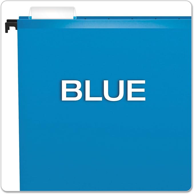 Pendaflex SureHook Reinforced Hanging Folders, Letter Size - Sheets, Blue, 20 per Box (6152 1/5 BLU), 13 x 2.81 x 9.56 inches