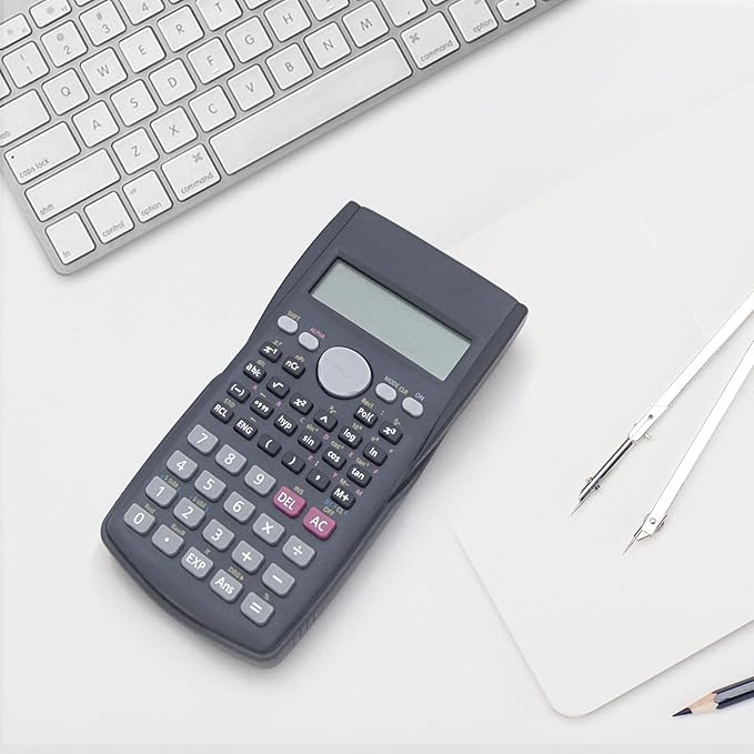 Helect 2-Line Engineering Scientific Calculator, Suitable for School and Business (Black)