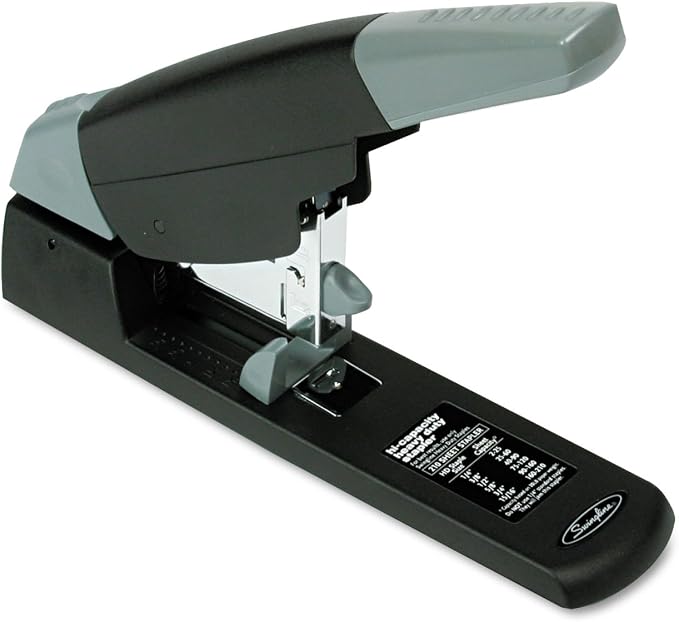 Swingline Heavy Duty Stapler, 210 Sheet Capacity, High Capacity, Jam Free, Comfort Handle, Metal, Black and Gray (90002)