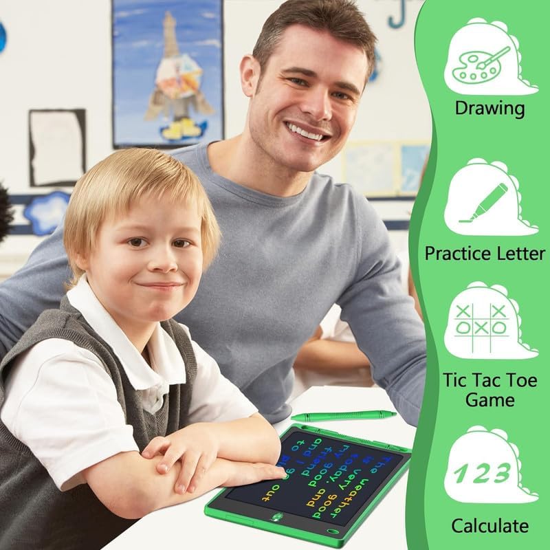 Hockvill LCD Writing Tablet for Kids 8.8 Inch, Dinosaur Toys for Girls Boys Drawing Pad for 3 4 5 6 7 Year Old Kid, Toddler Magnetic Doodle Board Travel Essentials, Christmas Birthday Gift for Kids