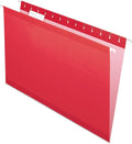 Pendaflex Reinforced Hanging File Folders, Legal Size, Red, 1/5 Cut, 25/BX (4153 1/5 RED)