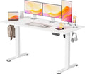 YESHOMY Height Adjustable Electric Standing Desk, 55 x 24 Inches Memory Home Office Sit Stand up Desk with Phone Holder and USB Charging Port, White
