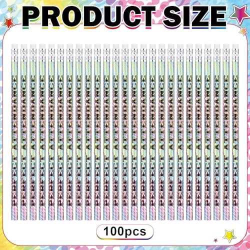 Tenceur 100 Pcs Perfect Attendance Pencils with Erasers Bulk 7.3 Inches Student Incentives Recognition Education Award Prize for Teacher School Classroom Reward Supplies
