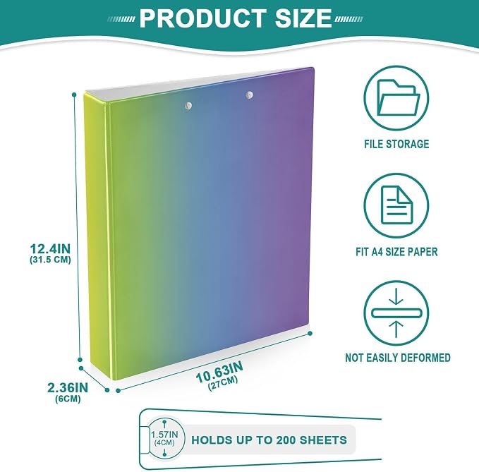 3-Rings Binders 1.5 in Notebook Binders with Clipboard 1/2 Pack of Binders School Binder Hardcover 1378921214